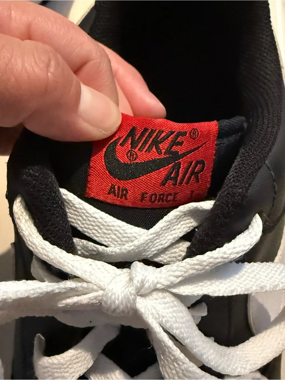Nike Air Force 1 Low Men’s 13 Black White Red Leather Sneakers